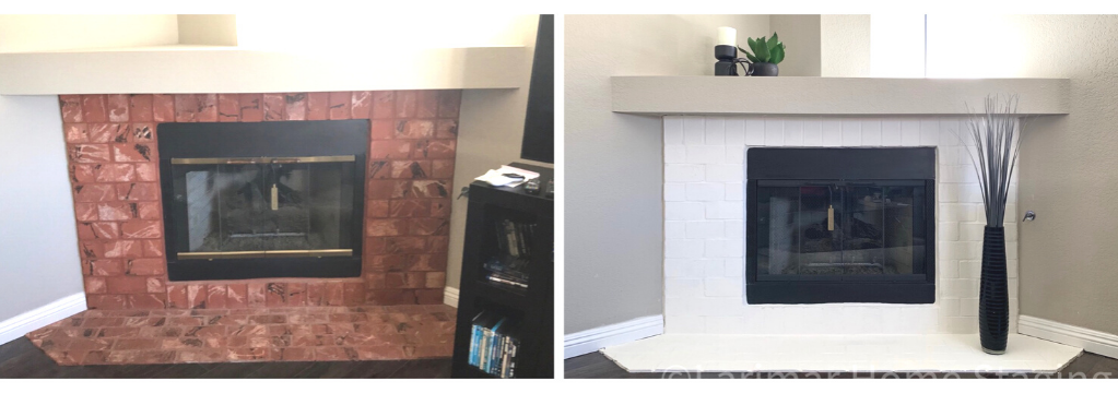 Limewash Fireplace Makeover | Larimar Home Staging