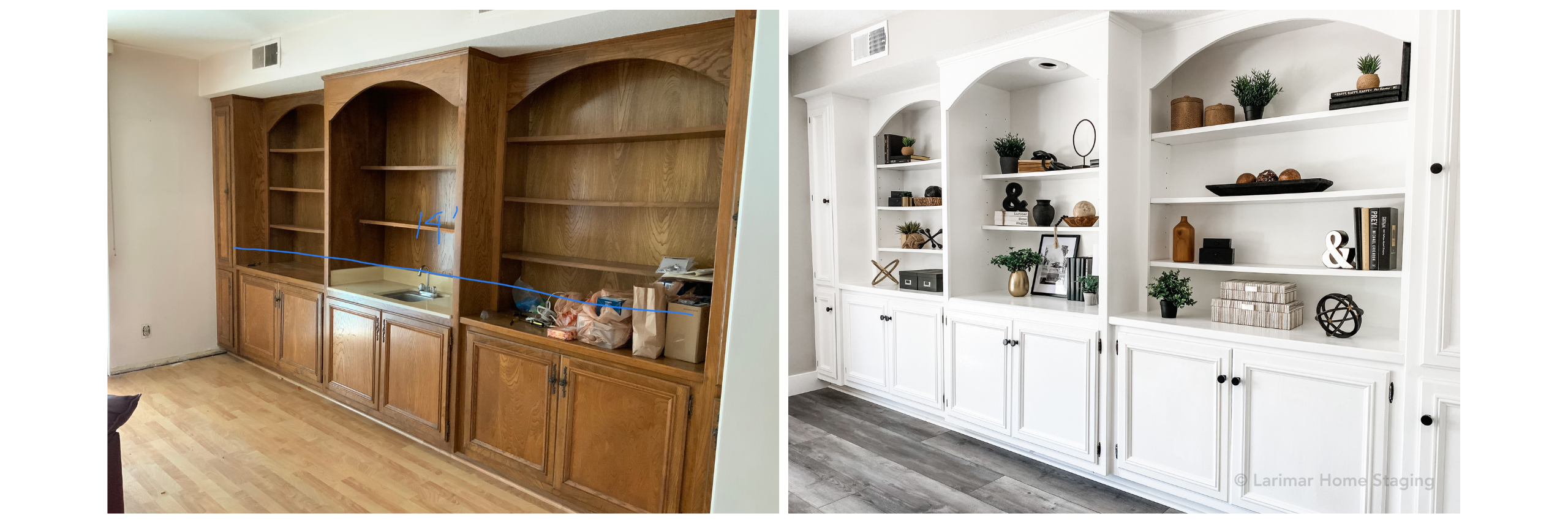 Painted Built-in Bookcase