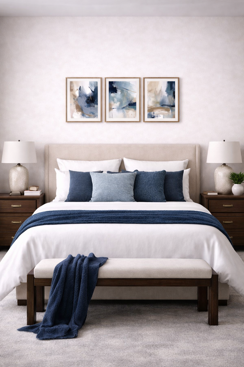 brown and blue art