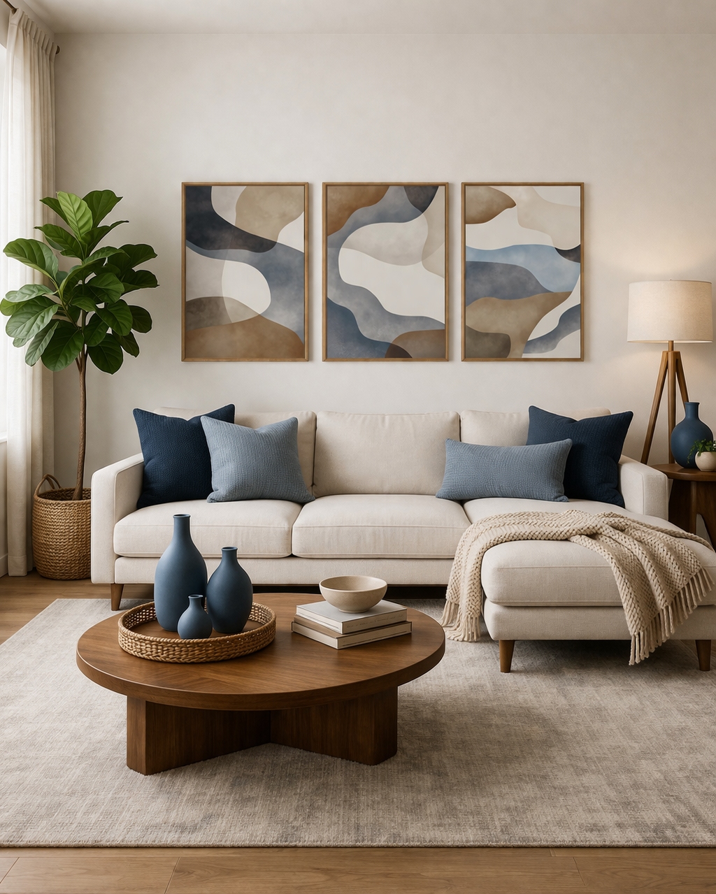 brown and blue art